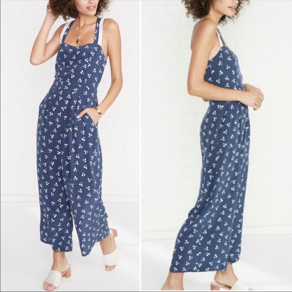 Amour Vert The Maud Silk Cherry Hill Jumpsuit Sz S